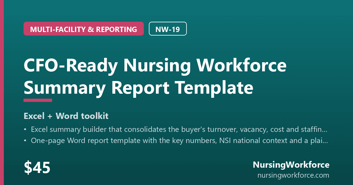 CFO-Ready Nursing Workforce Summary Report Template