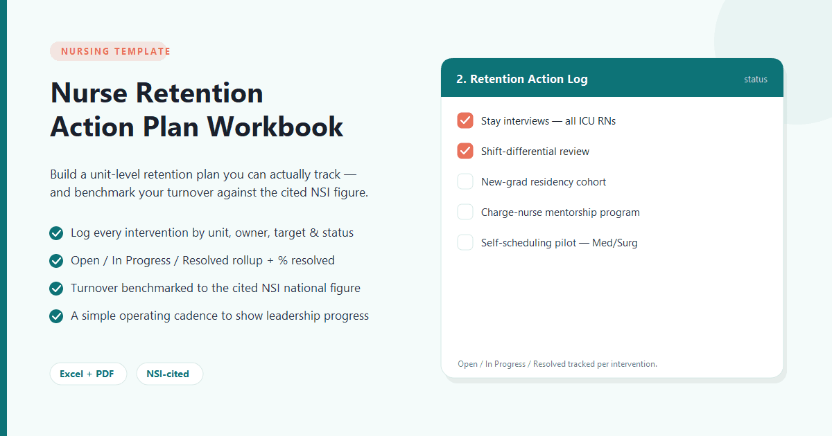 Nurse Retention Action Plan Workbook